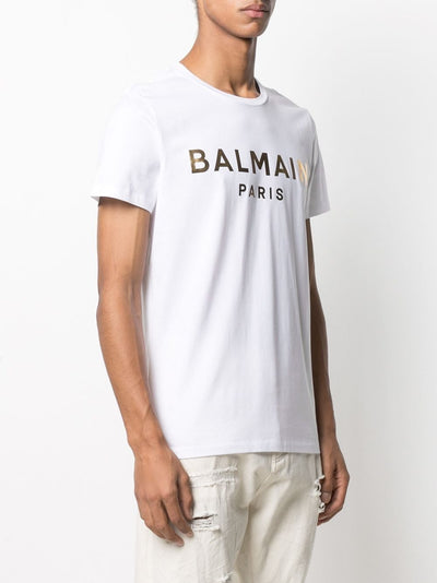Balmain Gold foil logo short sleeve T-shirt